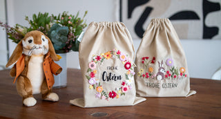 Sticken lernen Ostergeschenk Ostersticken Säckchen besticken Anfaenger 