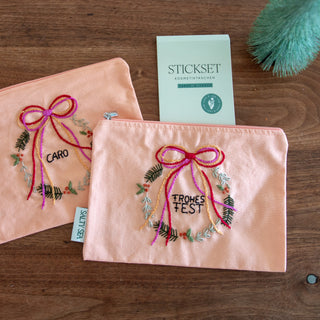 Weihnachtskranz sticken einfache Stickvorlage für Weihnachtsgeschenke DIY 