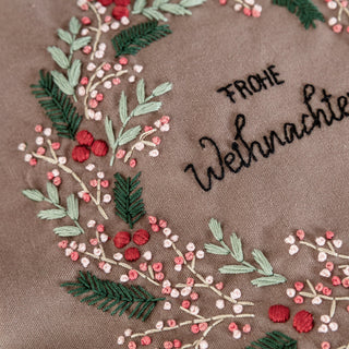 Sticken Knötchenstich Stickvorlage Beutel Weihnachten Stickset für Anfänger 