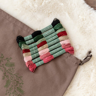Nachhaltige Geschenkverpackung besticken Beutel Weihnachten Stickset für Anfänger Stickgarn 