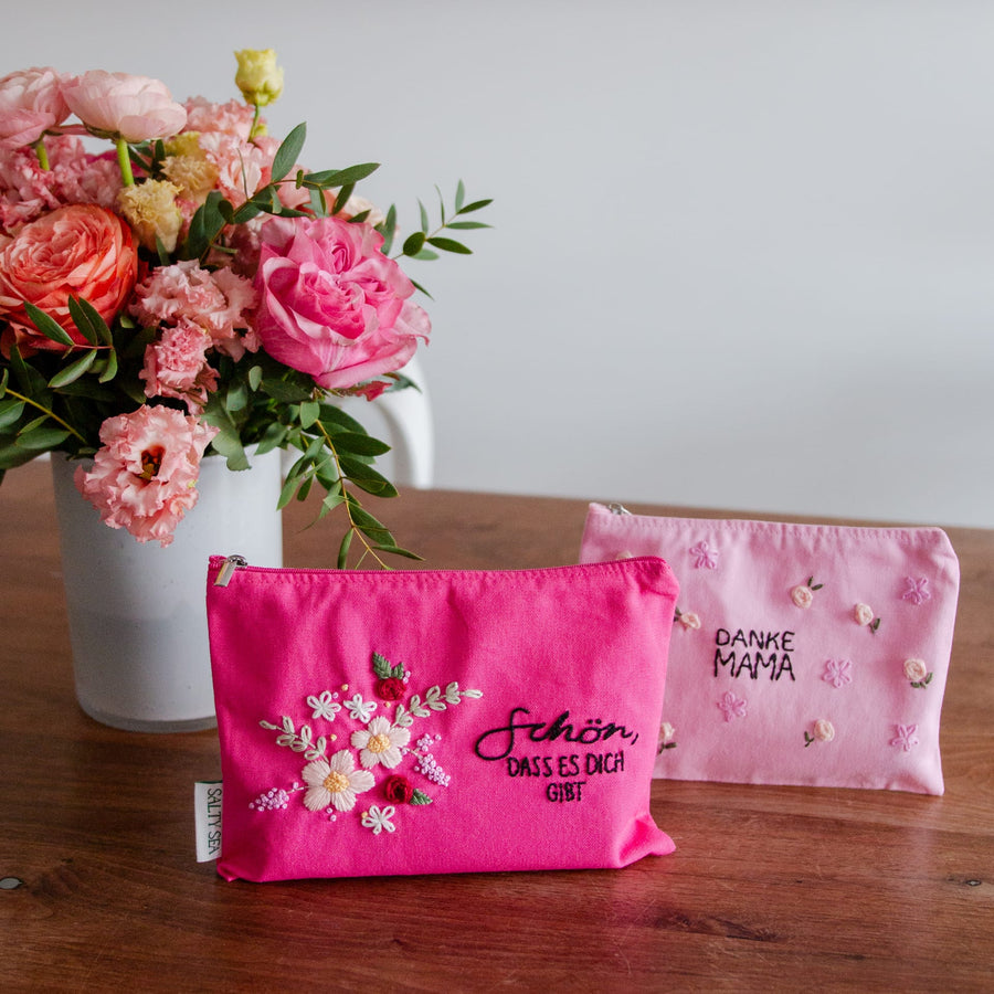 Kleine Taschen zur Aufbewahrung mit floralen Mustern handgestickt als Dankeschön