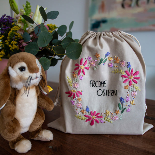 OSTERBEUTEL BLUMENKRANZ MIT FRÜHLINGSBLUMEN