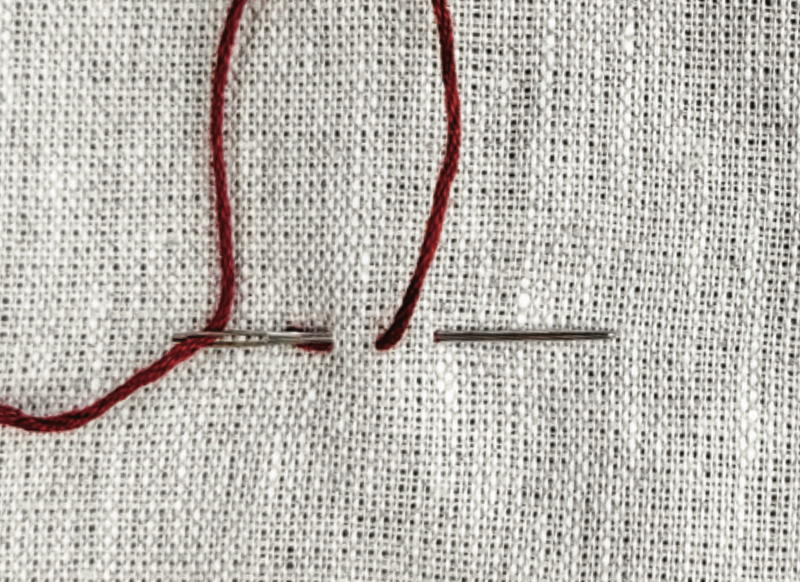 Rückstich - Schritt 2