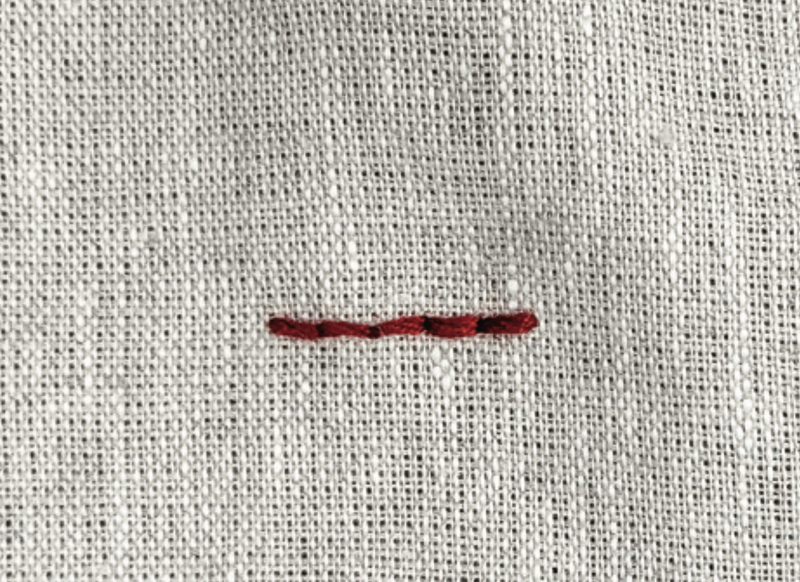 Rückstich - Schritt 3