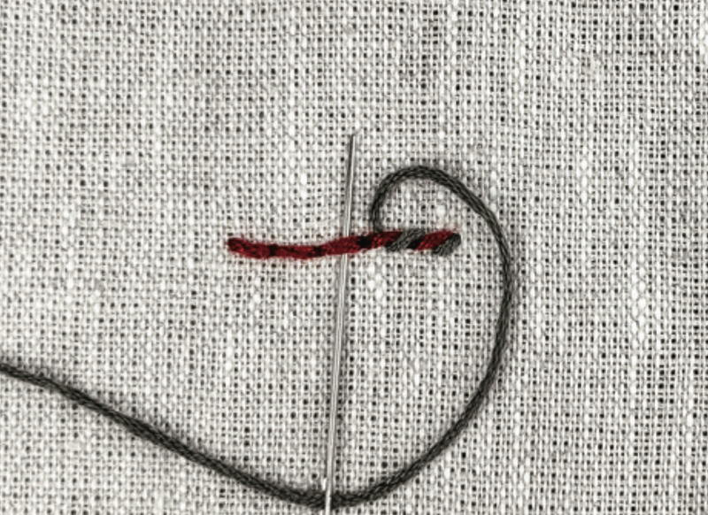 Umwickelter Rückstich - Schritt 2