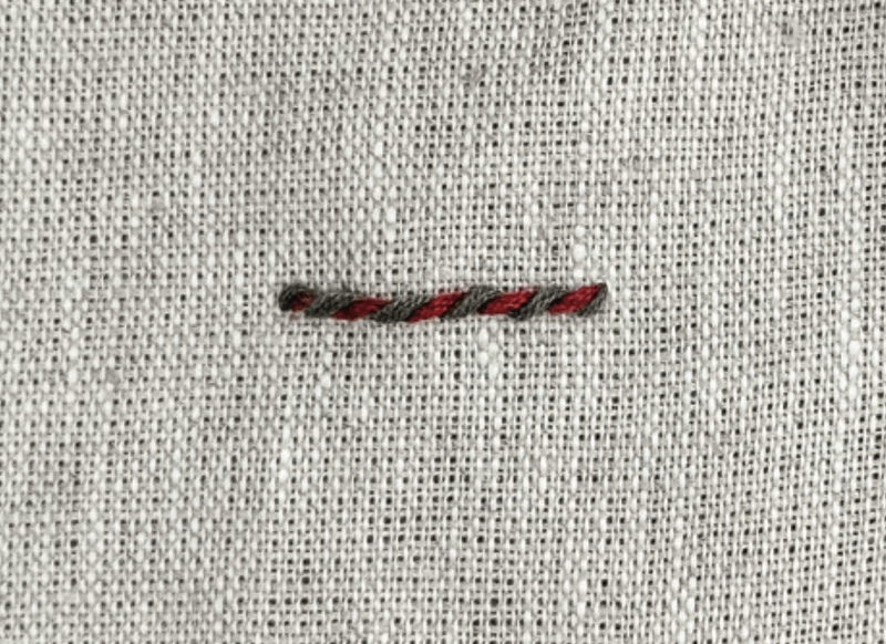 Umwickelter Rückstich - Schritt 3