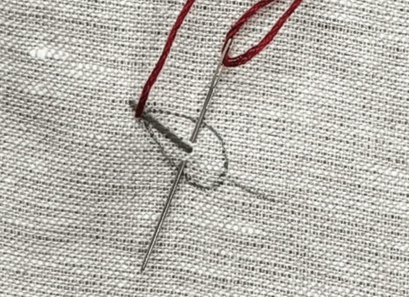 Grätenstich - Schritt 1