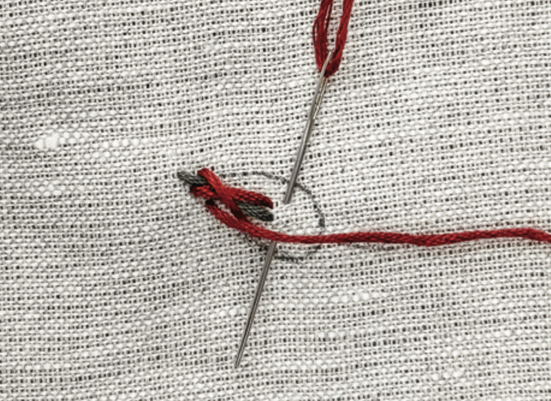 Grätenstich - Schritt 2