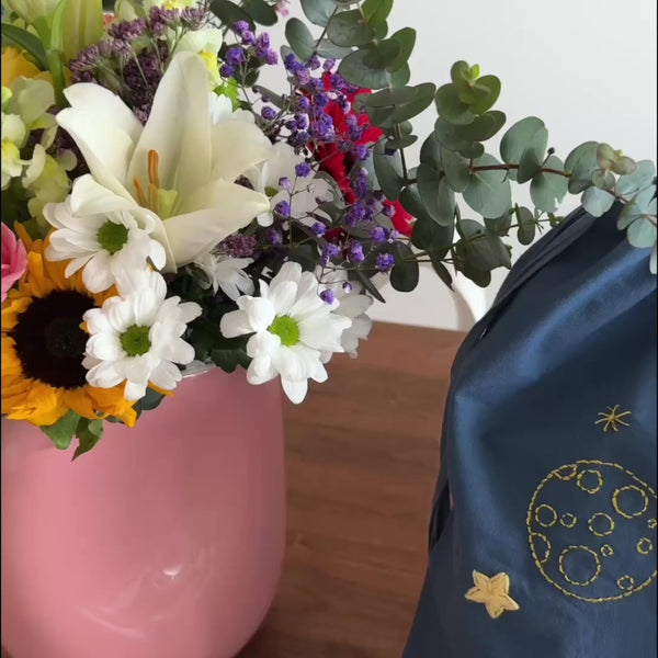 Turnbeutel für Kinder mit Namen und Weltraummotiv besticken 